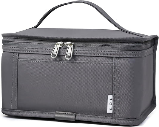NOL Natural Organic Lifestyle Small Lunch Bag Mini Lunch Box Insulated Lunch Bag for Men/Women Leakproof Cooler Tote Bag Lightweight Nylon Waterproof Lunch Box For Work, Dark gray