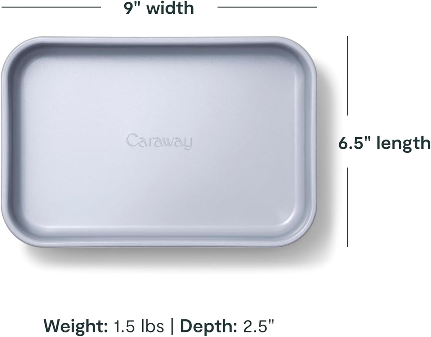 Caraway Nonstick 9” x 6.5” Small Rectangle Baking Pan Duo – Non-Toxic, PTFE & PFOA Free – Aluminized Steel Core – Deep Ceramic Baking Pan for Casseroles, Lasagna & More - White