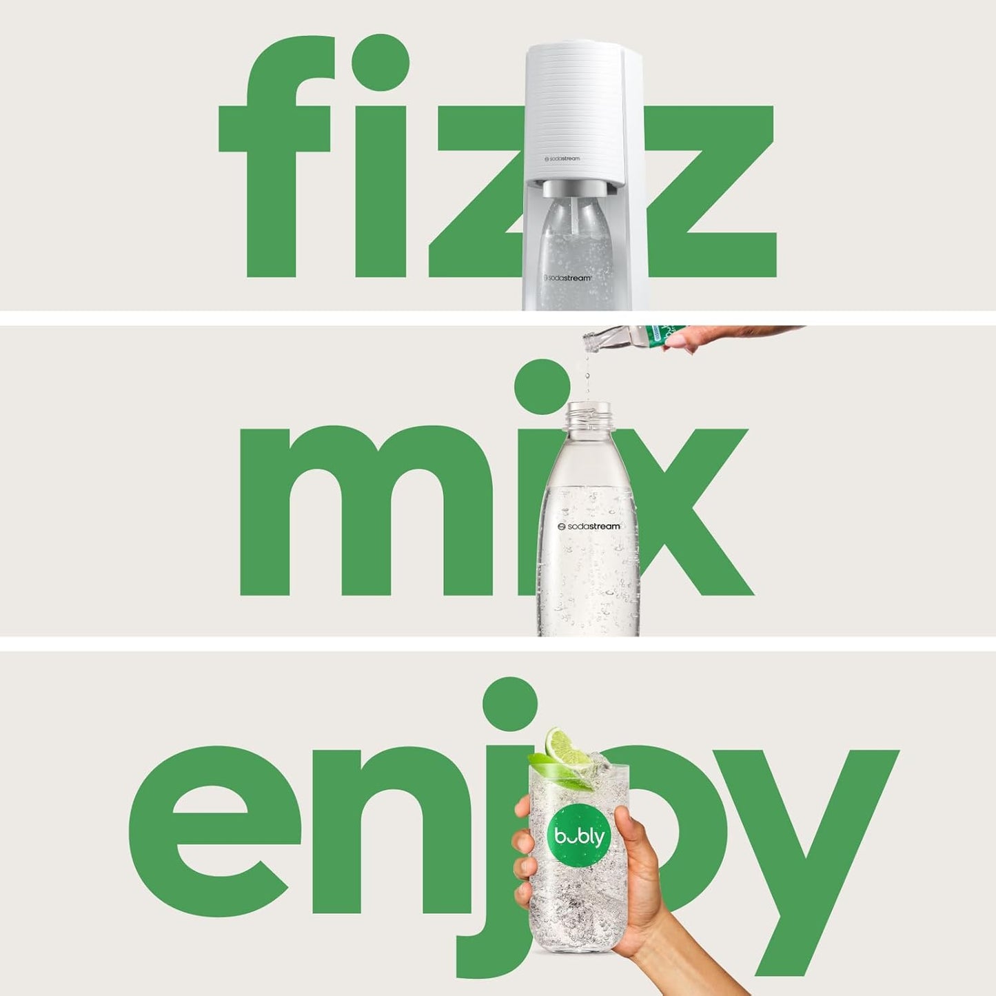 SodaStream Terra Sparkling Water Maker Bundle (White), with CO2, DWS Bottles, and Bubly Drops Flavors