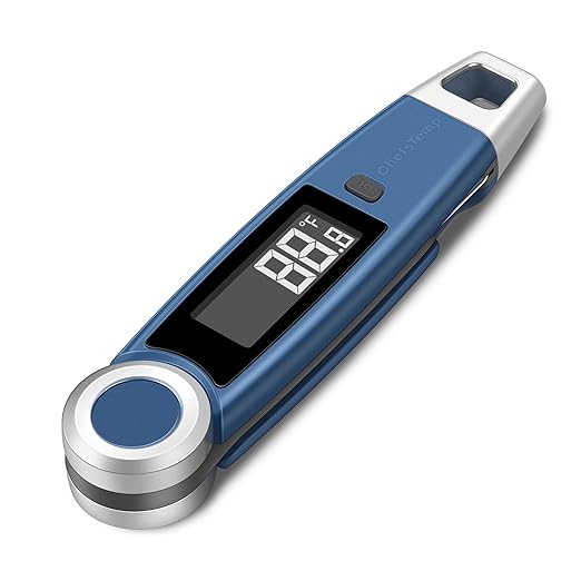 Finaltouch X10 Instant Read Digital Meat Thermometer NSF Certified Waterproof Professional for Cooking Grilling BBQ Baking Candy Oil with Rotating Probe and Backlit Display (Royal Navy)