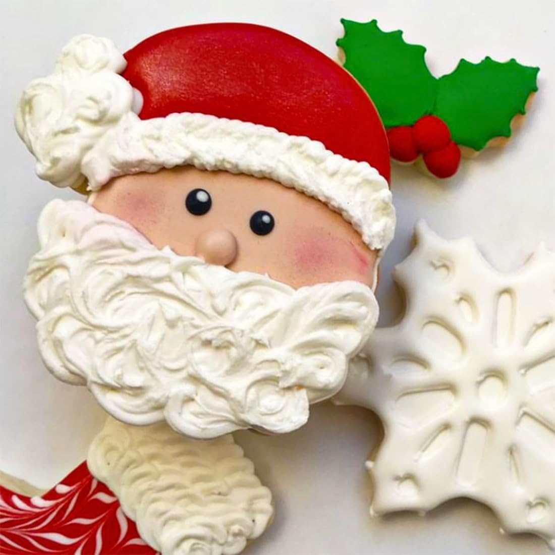 Christmas Cookie Cutters Set 8Pcs, Stainless Steel Fondant Cutter Sturdy Metal Biscuit Doubt Cutter, Cute Shapes Santa Claus Christmas Cane Tree Elk Snowflakes Snowman