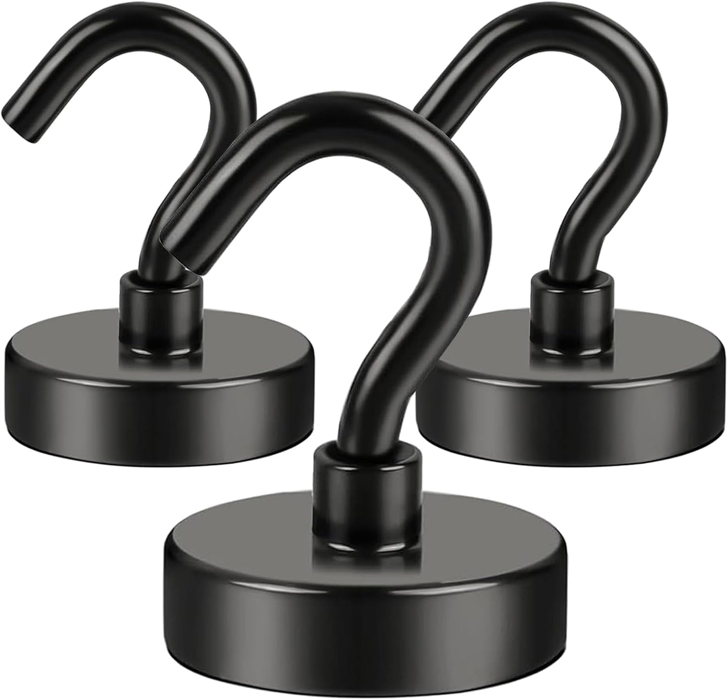 DIYMAG Hooks for Hanging String Lights, Black Magnetic Hooks 30lbs+ Magnet Hook 2025 Cruise Cabin Ship Essentials Heavy Duty Strong Magnets Refrigerator Fridge Classroom Kitchen Grills Home 3PCS