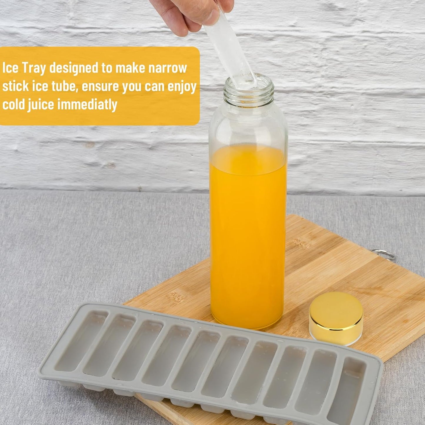 Zukro Glass Water Bottles with Gold Lids 18 oz, Reusable Clear Glass Juice Bottles Stainless Steel Airtight Cap for Juicing, 100% Leak Proof Juice Drinking Jar for Refrigerator, BPA Free, Set of 10