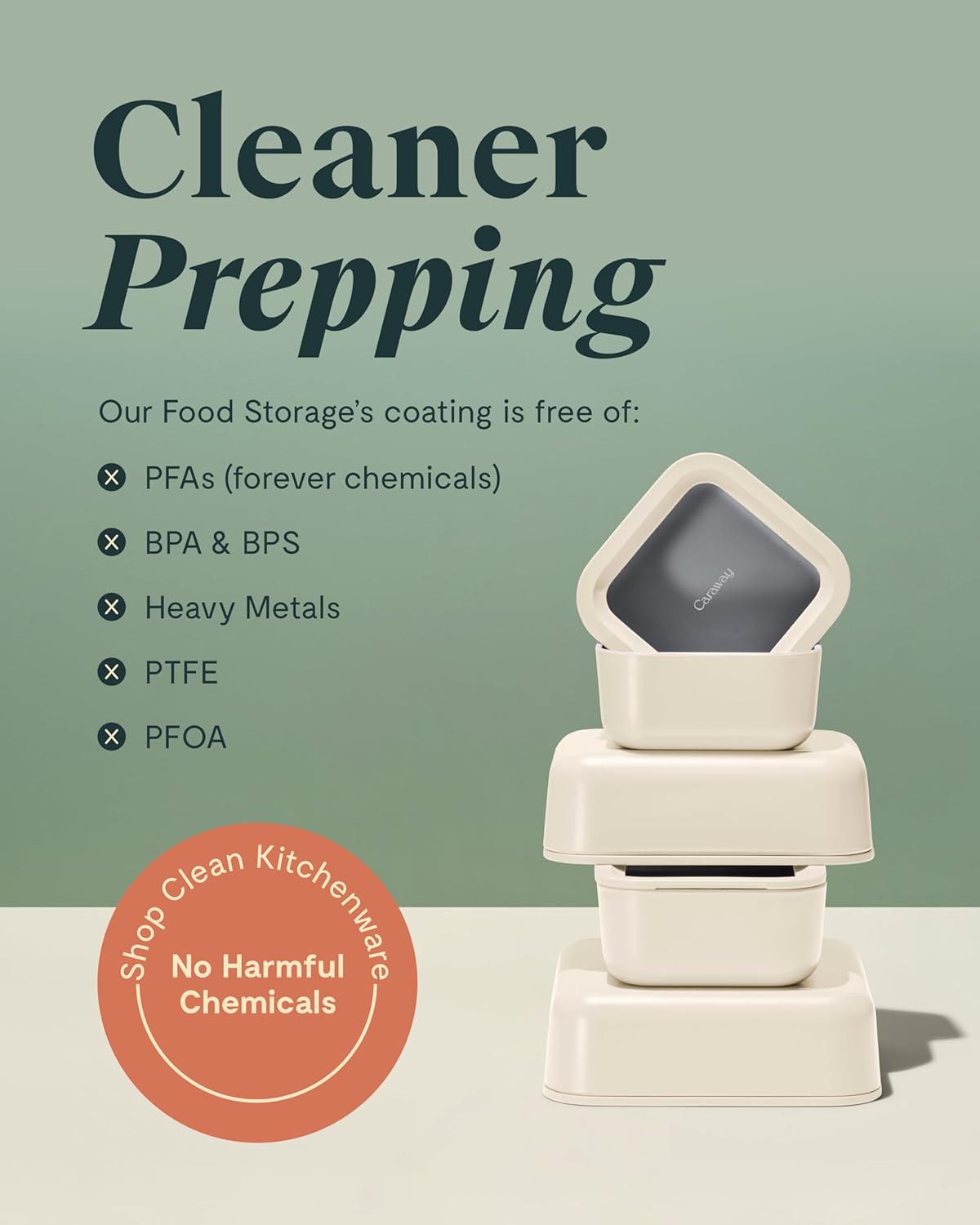 Caraway 14pc Glass Food Storage Container Set - Easy to Store, Non Toxic Lunch Box - with Glass Lids - Includes Storage Organizer & Dot & Dash Inserts - Navy