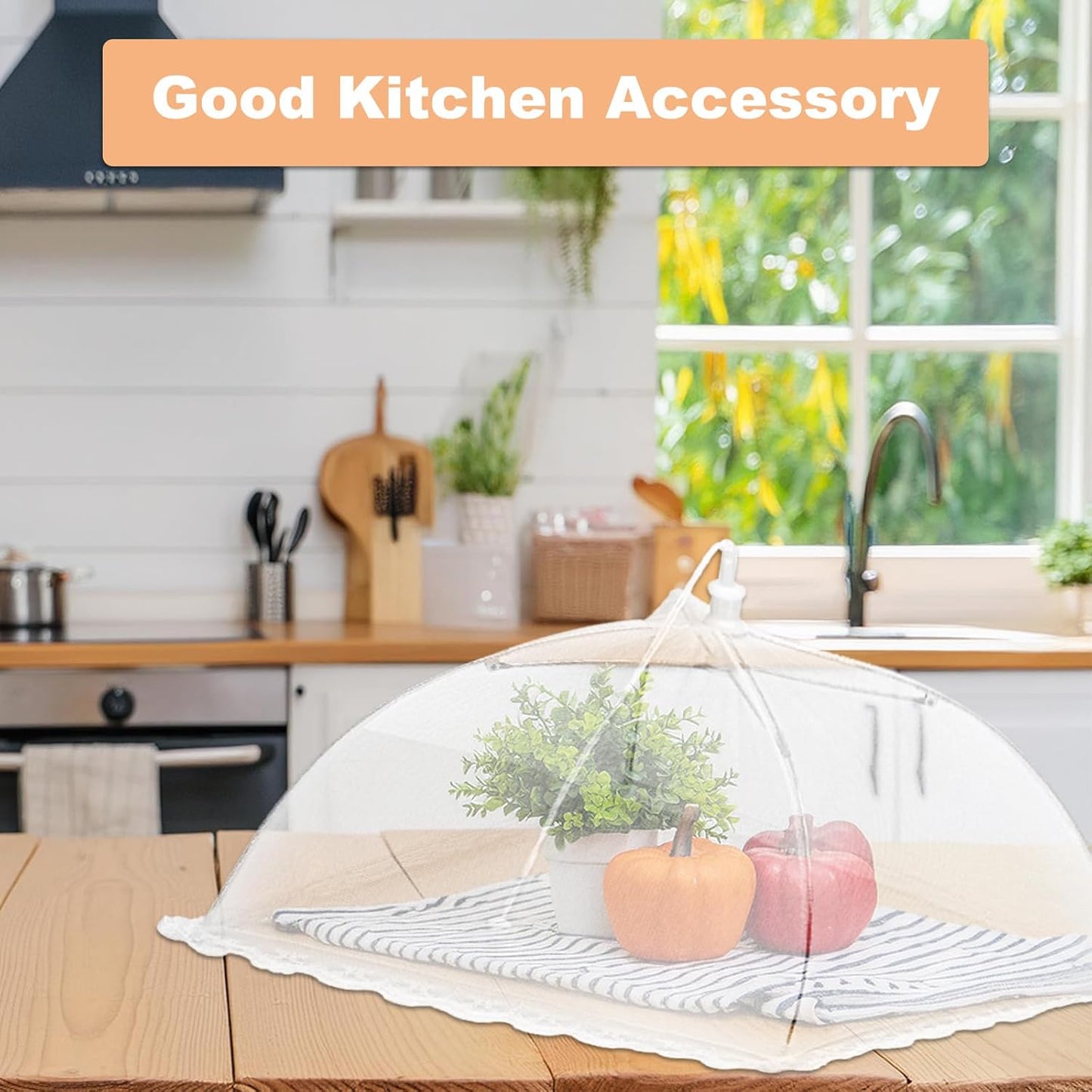 uxcell 3 Pcs Large and Tall Food Covers 17" Mesh Food Covers for Outdoors Collapsible Food Protector Covers Tent for Parties Outdoor Picnics BBQs, Green