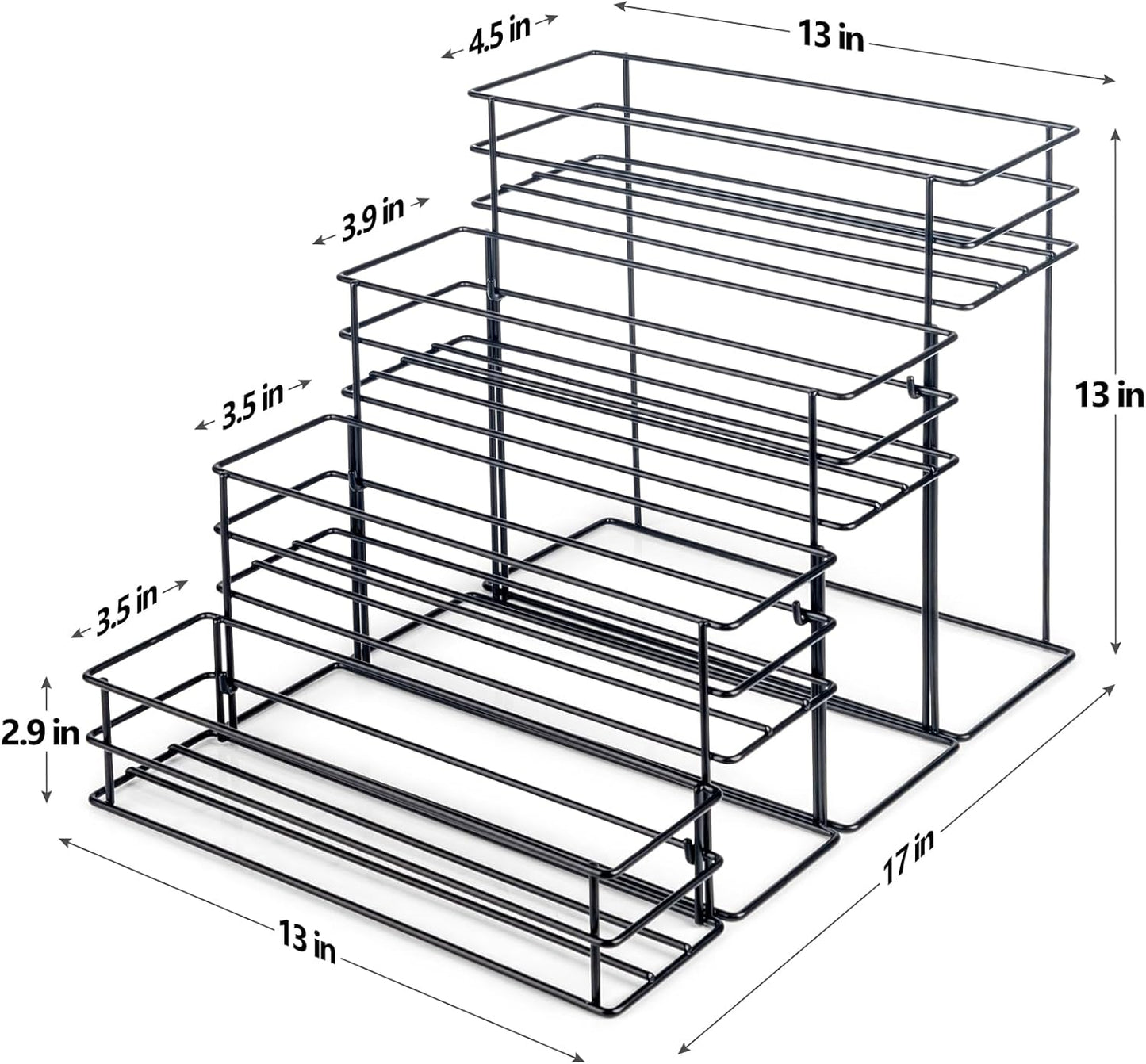 16 Bottle Capacity Coffee Syrup Organizer 4 Tier Coffee Syrup Stand Shelf for Coffee Bar Accessories for Coffee Bar Kitchen Small Wine Rack for Bar Family Storage for Syrup Wine Dressing