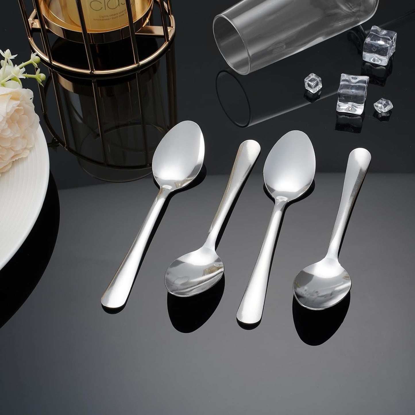36 PCS Dinner Spoons Set - Windsor Stainless Steel Dinner Spoon 7.1 Inch with Dishwasher Safe Dessert Spoons,Metal Dessert Spoon, Silverware for Home,Kitchen or Restaurant
