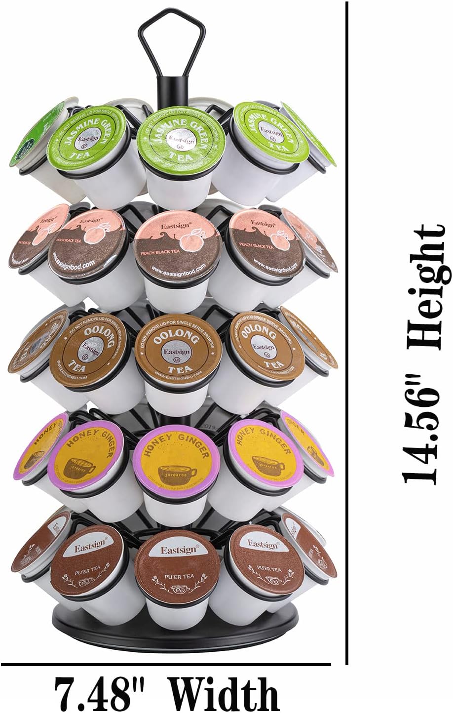 Rice rat K-Cup Storage Coffee Capsules Pod Holder Carousel Capsule Display Storage for k-cup（45 pods-5 tiers）