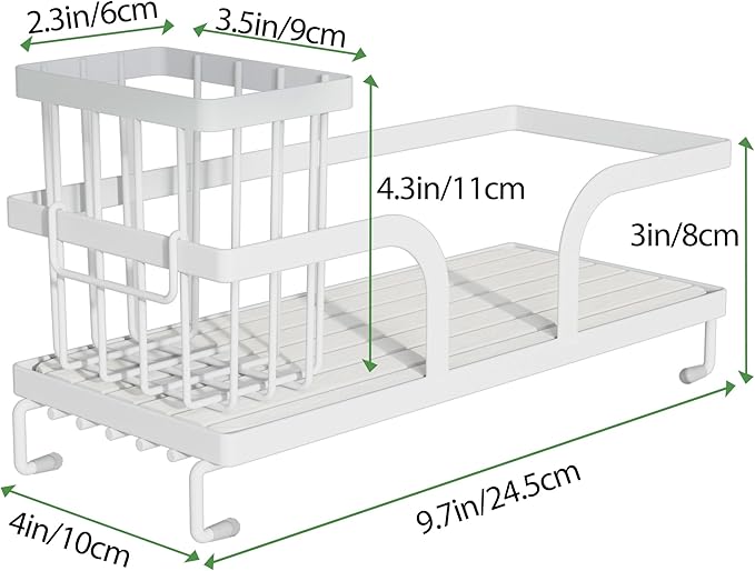 Bathroom Counter Organizer,Perfume Tray,Stone Drying Mat for Kitchen Counter,9.7" x 4.2"x 3.2", Ideal for Bathroom Organizers and Storage, Vanity, Skincare, Present, and More,1PCS White