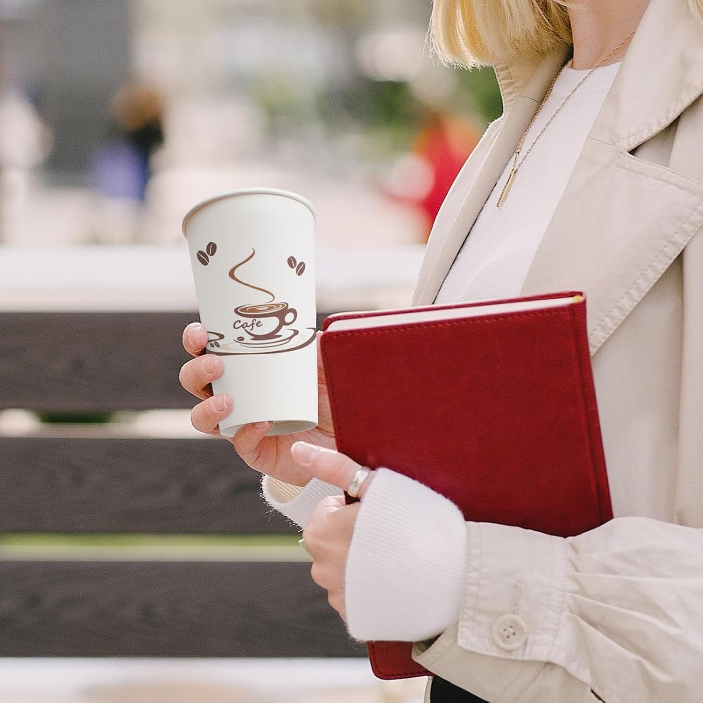 Lamosi 180 Pack 16 OZ Coffee Cups, Disposable Paper Cups for Hot/Cold Beverage, Leak-Free Paper Coffee Cups no Lids for Cafe, Restaurant, Office and Home