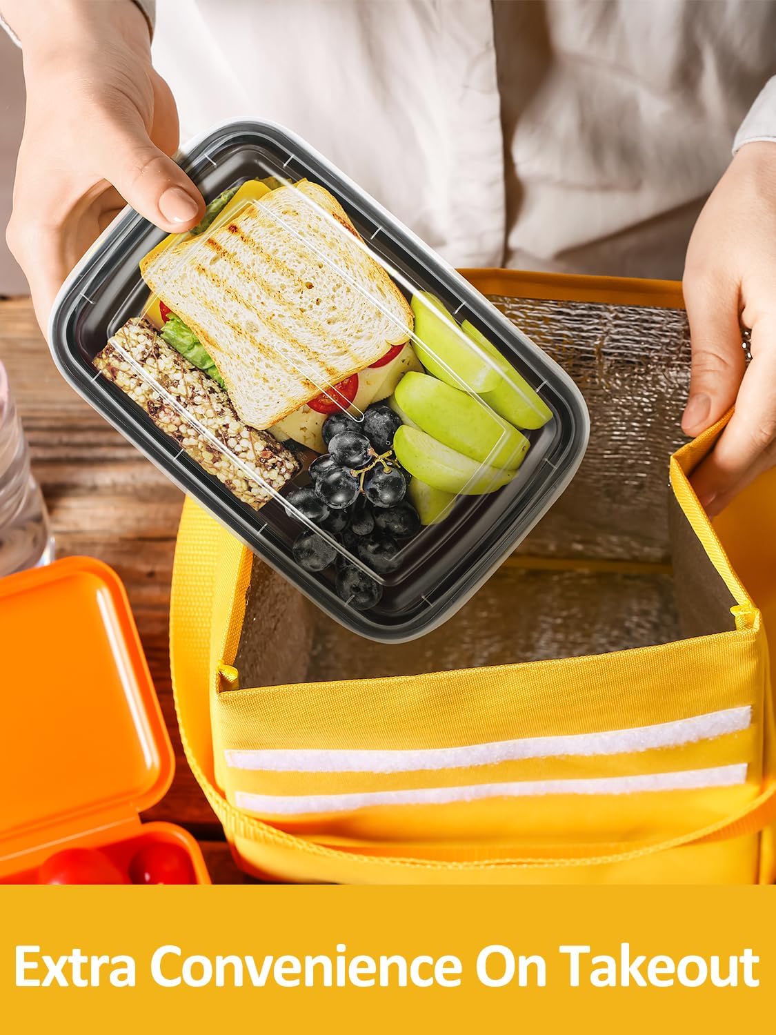 60 Sets 28oz Meal Prep Container - Reusable Plastic Food Storage Containers with Lids, Fits Microwave, Freezer and Dishwasher Safe