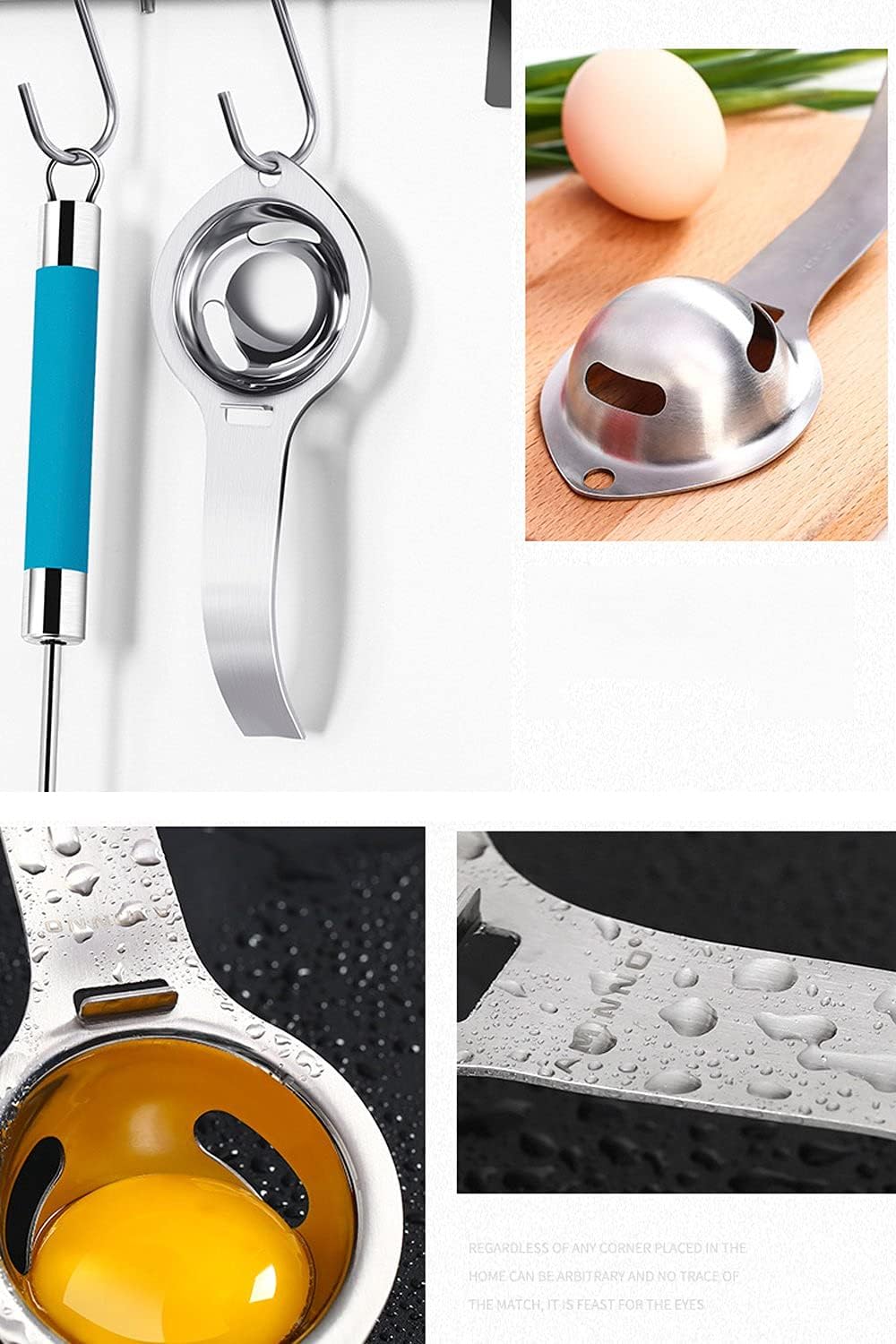 Egg Separator Egg Yolk White Separator Stainless Steel Egg White Yolk Sifting Filter Egg Divider Kitchen Tool for Baking/Cooking