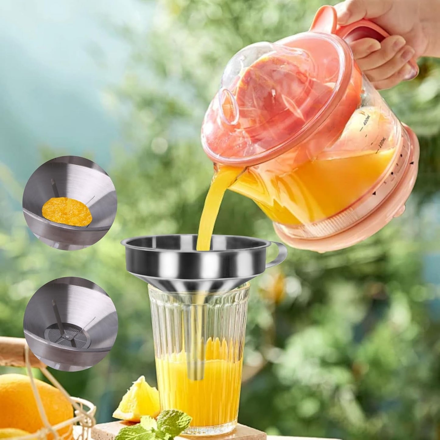 5 in 1 Funnels for Filling Bottles Stainless Steel Small Kitchen Funnel Set for Transferring Essential Oils Liquid Fluid Spice Dry Ingredients Powder, Durable and Dishwash Safe