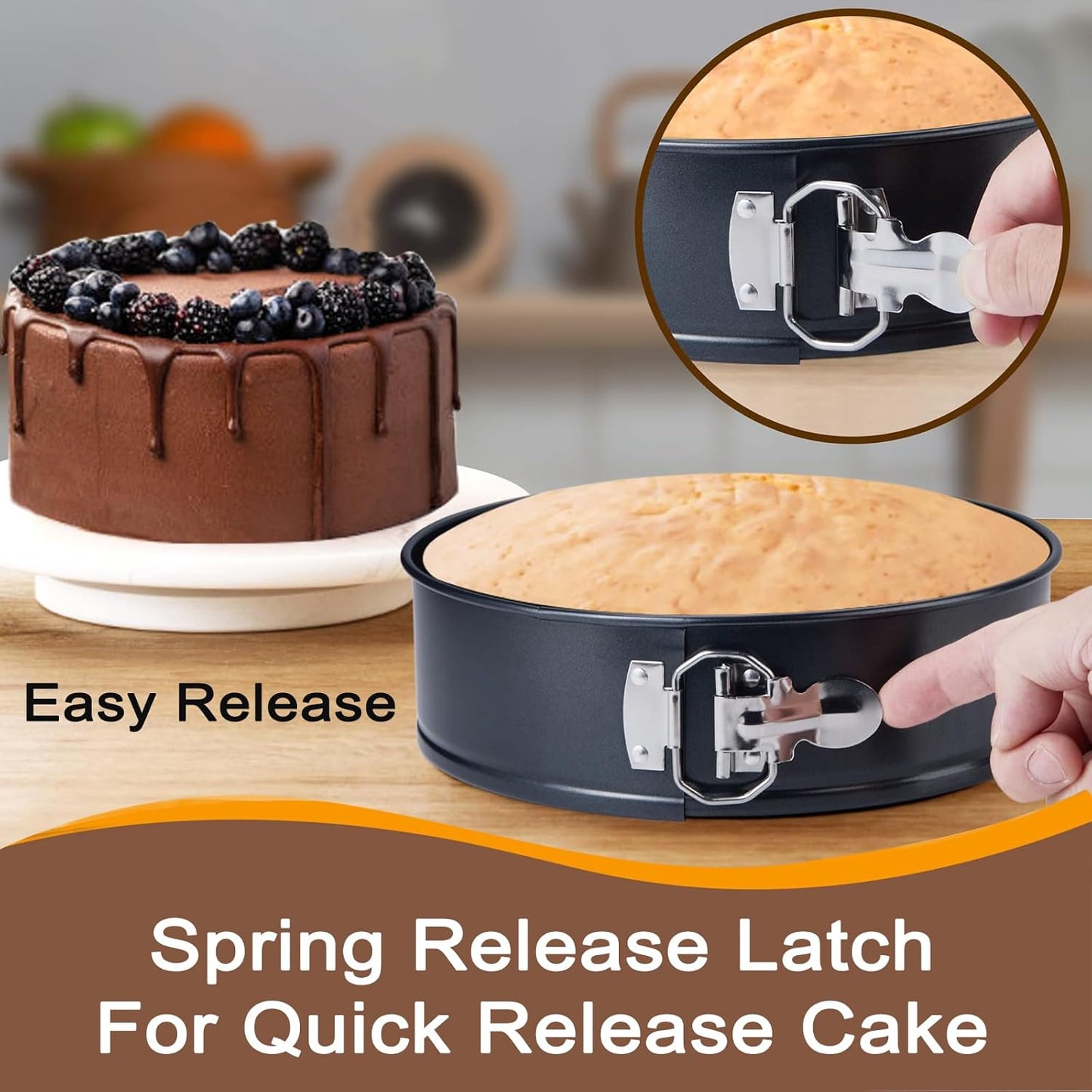 9 Inch Non-stick Cheesecake Pan Springform Pans with Removable Bottom/Leakproof Cake Pan