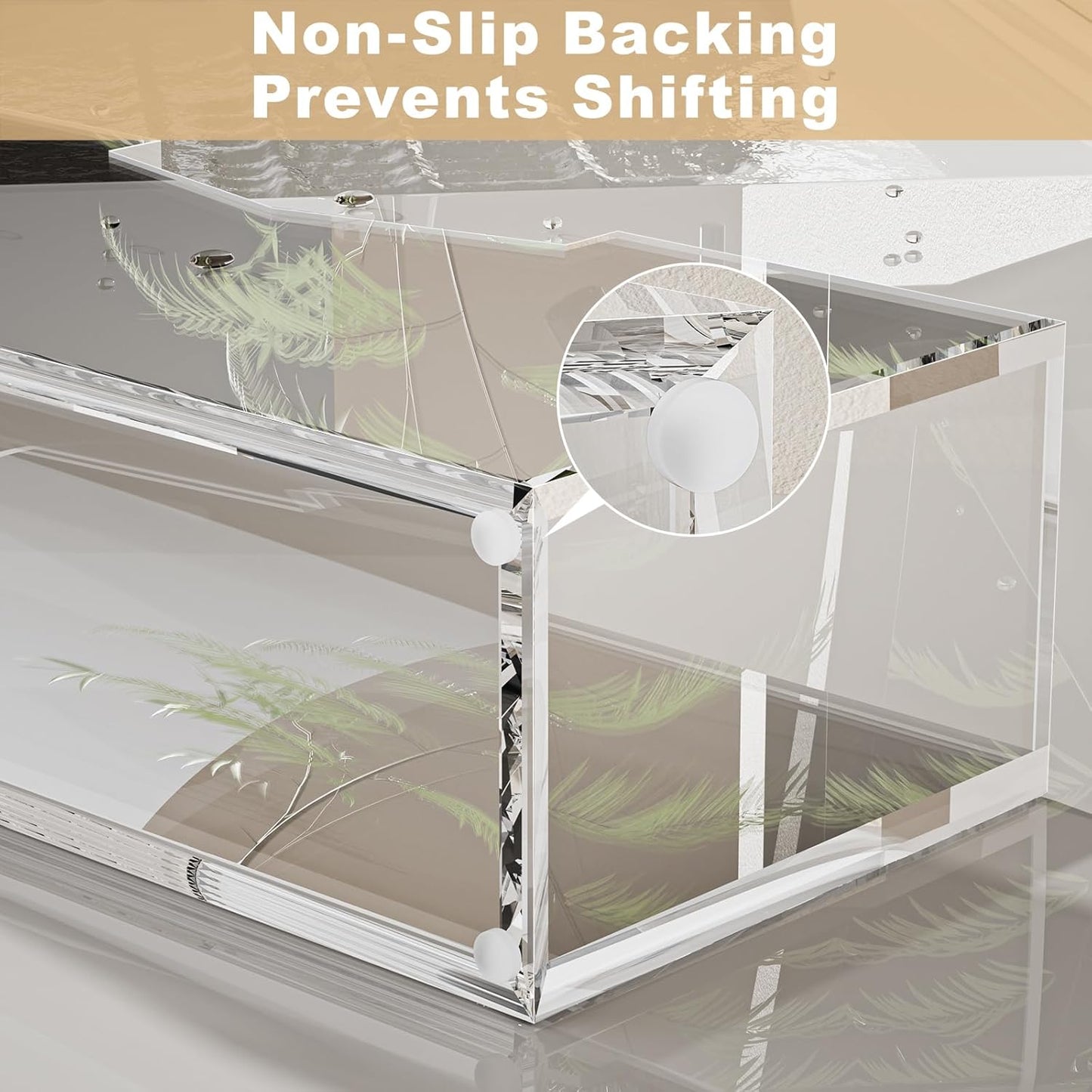 HELPLEX Clear Acrylic Guest Towel & Napkin Holder - Waterproof Splash-Proof Vertical Design for Bathroom, Kitchen, Dining Table - Home Hotel Office Organizer (2-Pack)