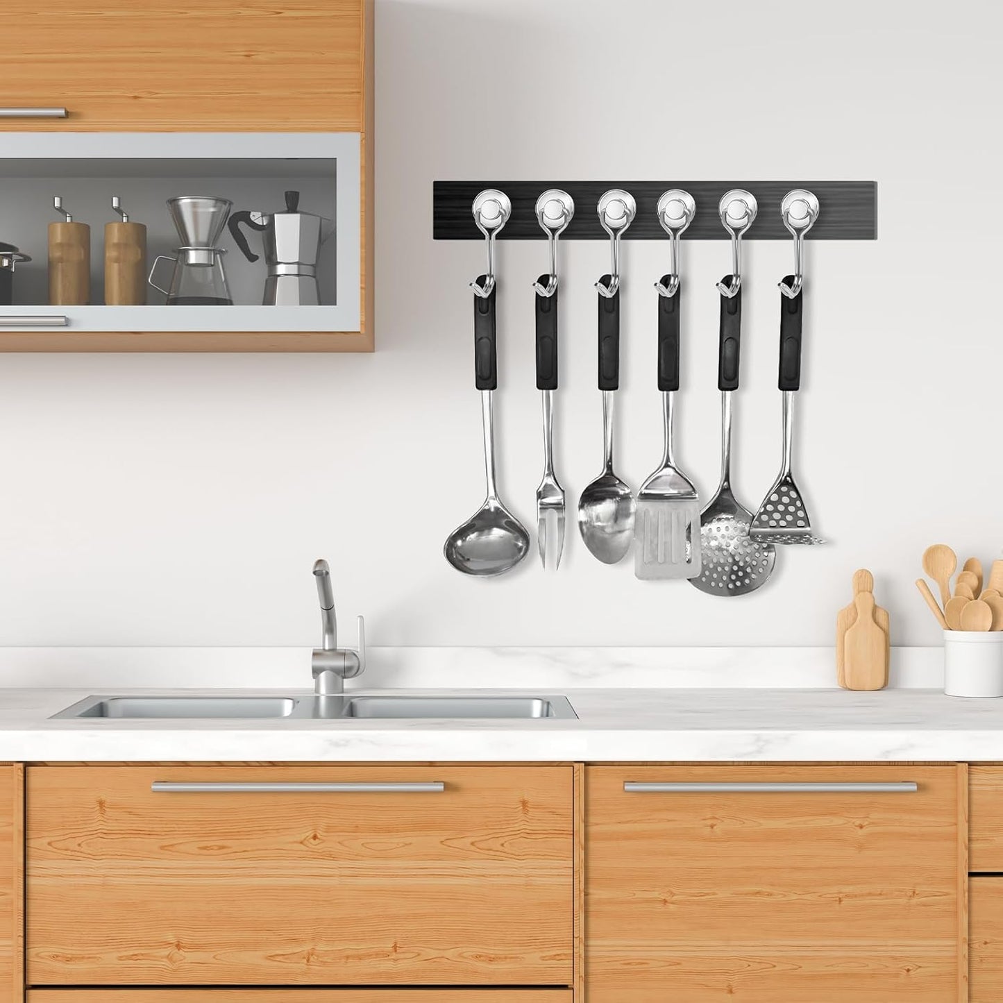 E BAVITE Swivel Swing Silver Magnetic Hooks,30LBS Powerful Strong Neodymium Rare Earth Magnet Hook. Perfect for Refrigerator, Kitchen and Other Surfaces, Pack of 50