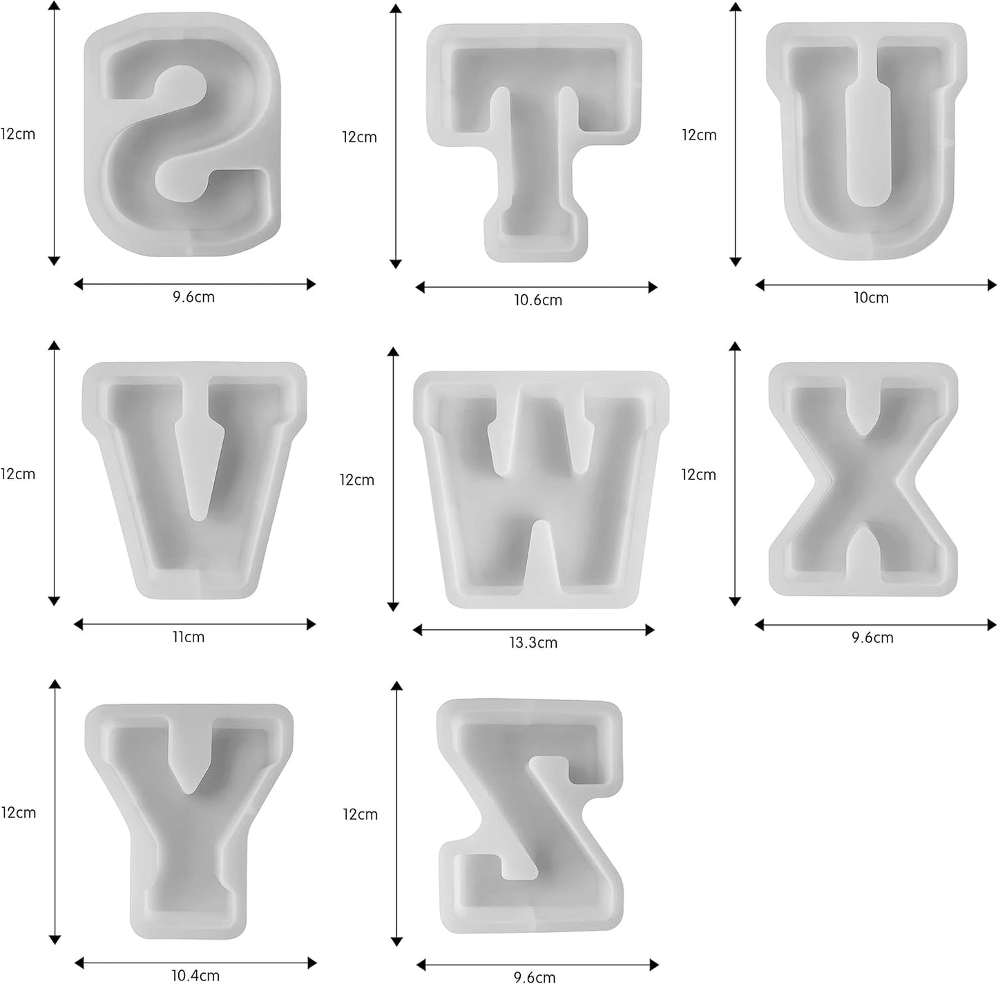 5 Inch Alphabet Mold - 26 Pcs Resin & Candle Making Molds - Silicone 3D Mold for Resin Casting