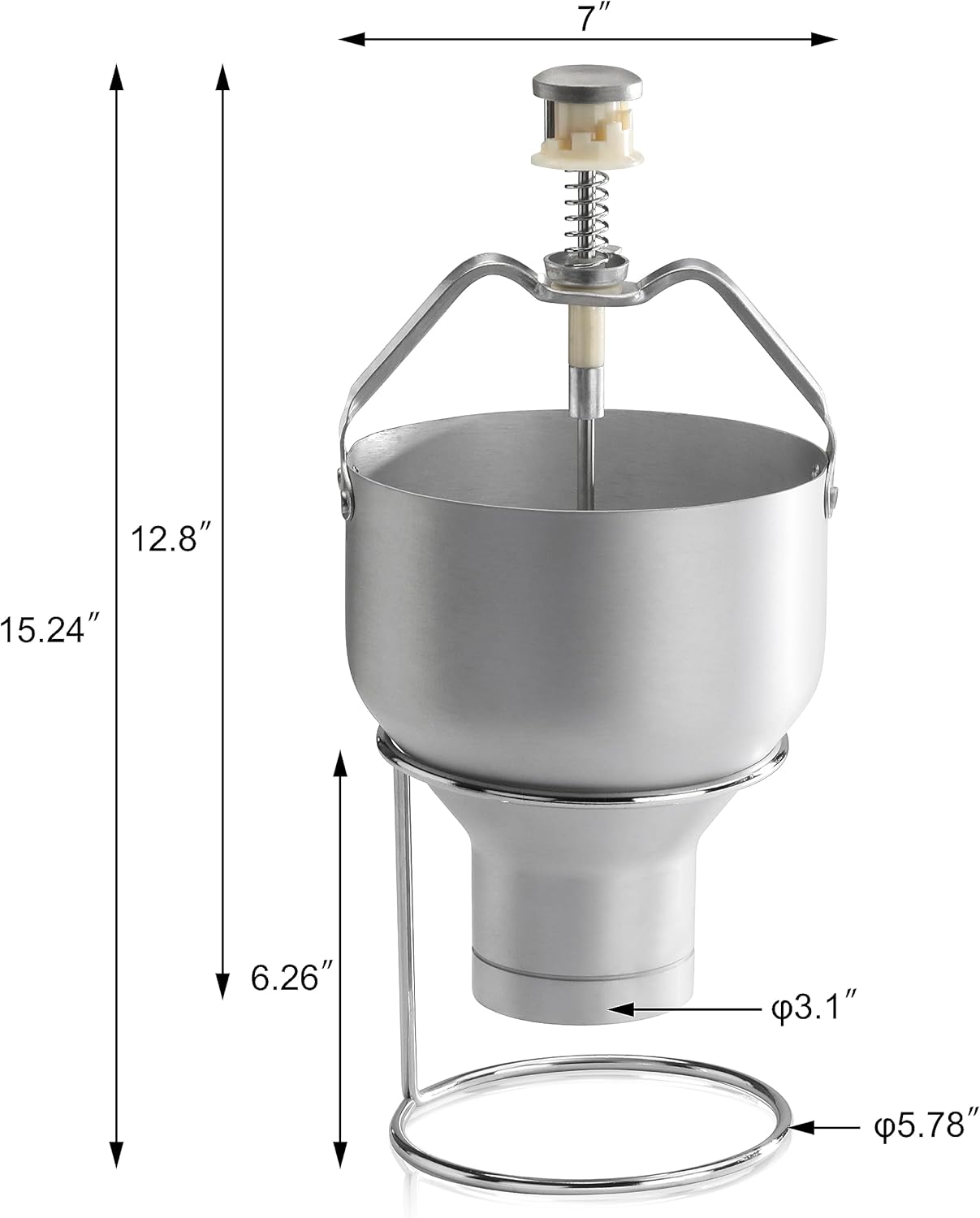 New Star Foodservice 37463 Commercial Grade Aluminum Pancake Dispenser with Stand, Silver