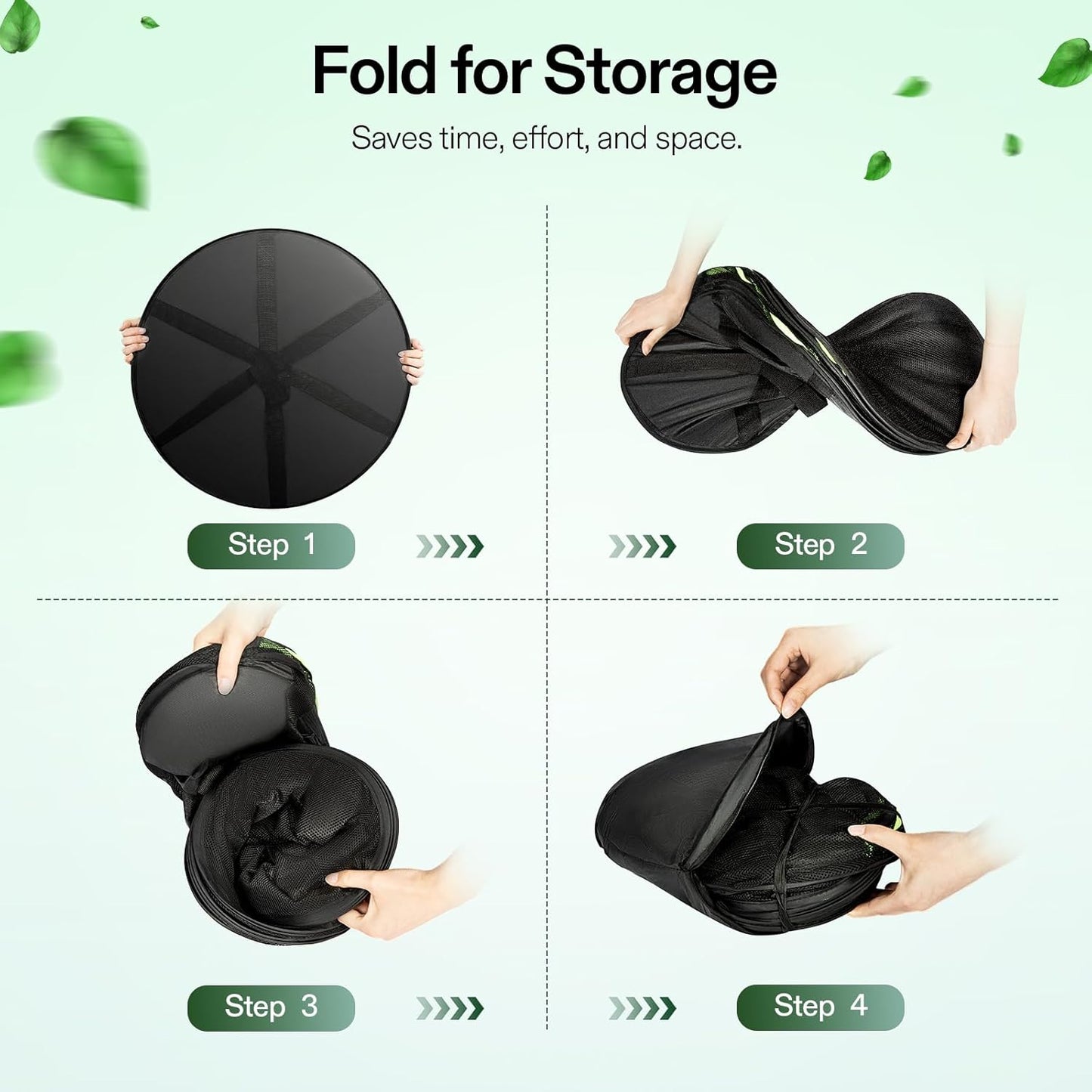 VIVOSUN 4-Layer Mesh Drying Rack Hanging Design with Green Zippers for Dehydrating, Indoor and Outdoor Pruning Shears Included