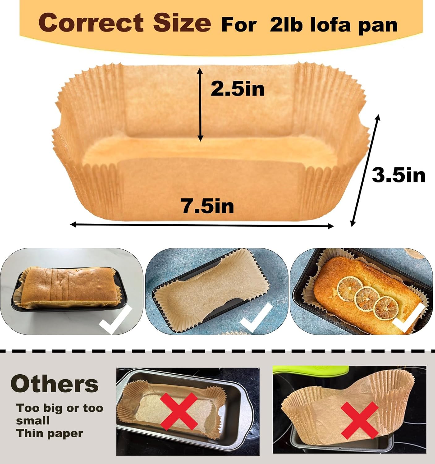 Loaf Pan Liners, Loaf Pan Liners for Baking Bread 9x5, Bread Pan Parchment Liners, 150pcs Bread Pan Liners for Baking
