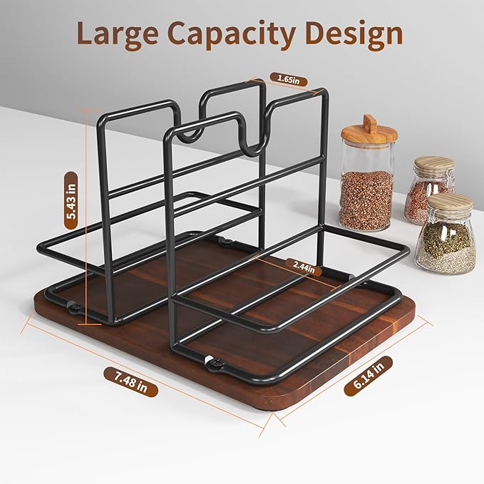 Napkin Holder for Table, 2 IN 1 Napkin Holders That Can Hold Salt Jar and Pepper Jar, Napkin Dispenser, Modern Dining Table Decor, Metal Racks and Wooden Bases, Walnut