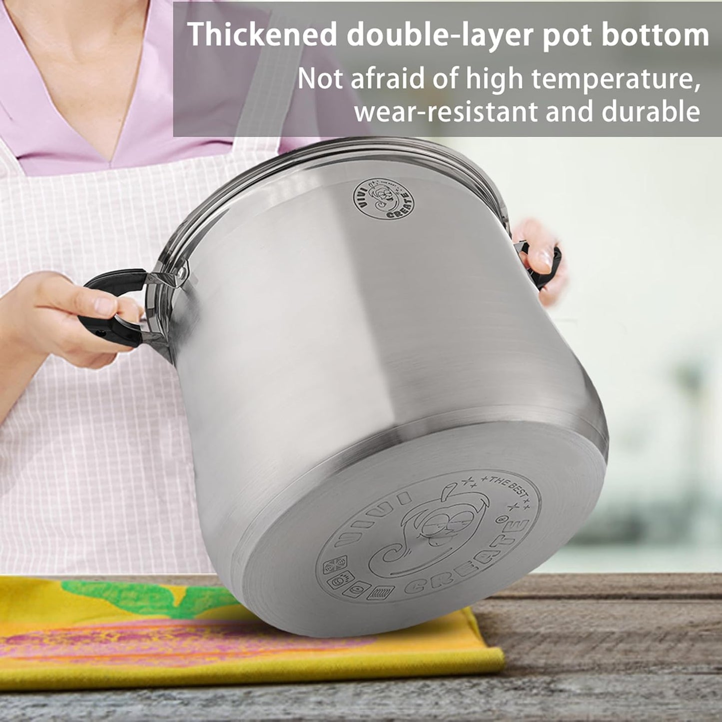 Vivicreate Stainless Steel Stock Pot with Lid for Induction Cooking Boiling Pasta Stew Soup Large Capacity Cookware with Handles for Kitchen Spaghetti Olla Olla de Acero Inoxidable (18.5 QT)