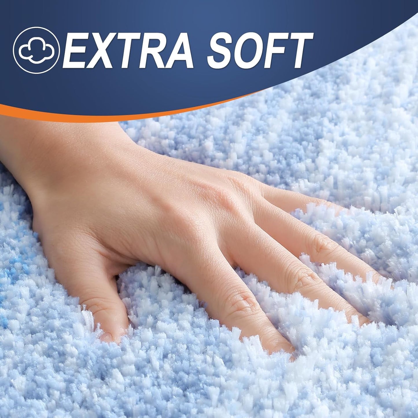 OLANLY Bathroom Rugs Mat 24x16, Extra Soft Absorbent Microfiber Bath Rugs, Rubber Backing, Quick Dry, Machine Washable Bath Mats for Bathroom Floor, Tub and Shower, Home Decor Accessories, Light Blue