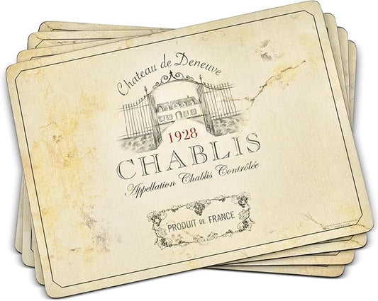 Pimpernel Exclusive Art Collection Placemats & Coasters Set (15.7" x 11.7") – Cork-Backed Boards with Lacquer Finish, Heat & Stain Resistant Dining Mats & Furniture Protectors for Table & Kitchen