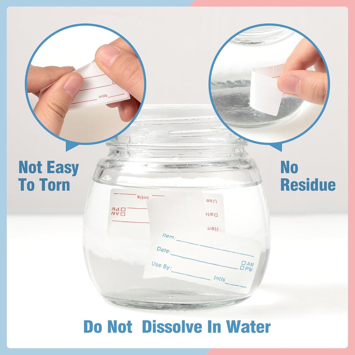 4 Rolls 2000 Pieces Removable Food Labels, 1 x 2 Inch Date Stickers for Freezer, Refrigerator Food Containers - Easy to Write On