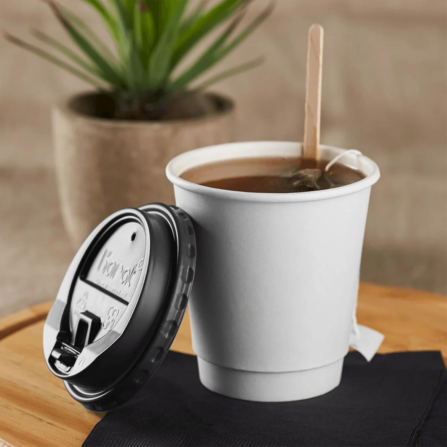 Karat 10 oz Double-Wall Insulated Coffee Cup [500 Count] White Paper Hot Cup - Rolled Rim for Hot Beverages, 90mm (C-KIC510W)