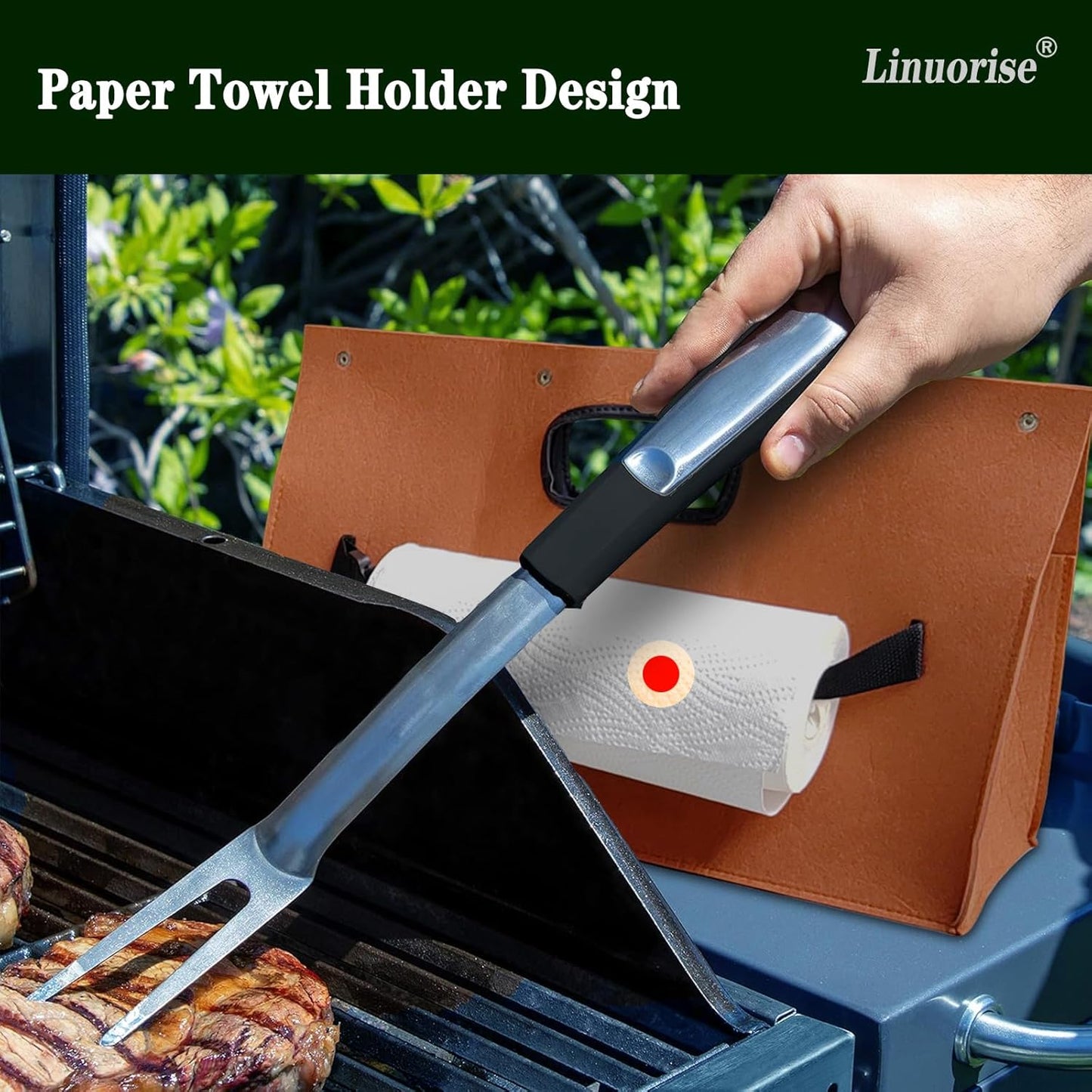 Grill Accessory Storage Bag; BBQ & Grill Tools Organizer; Men's BBQ Gifts(MaterialThickened Felt Cloth)