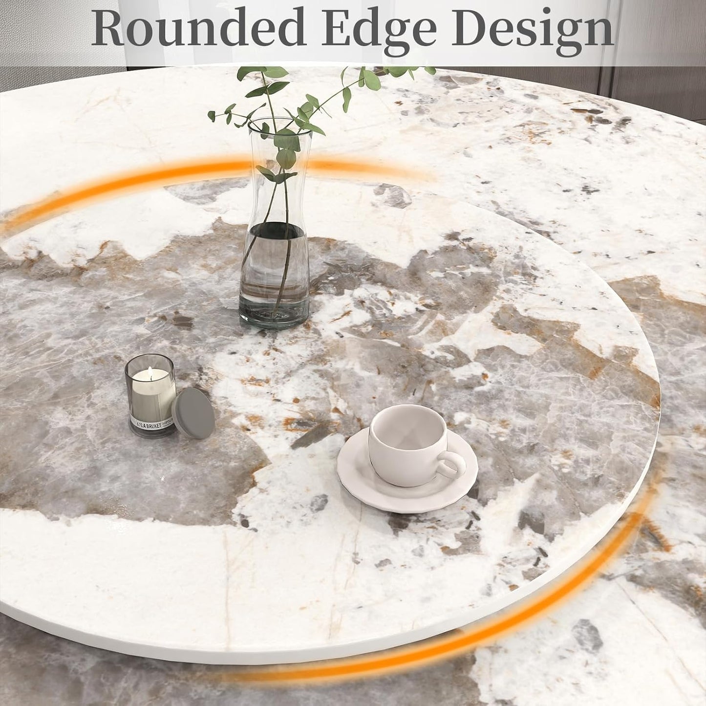 23.6" Lazy Susan for Table Top Sintered Stone Rotating Serving Tray for Dining Table, Kitchen Lazy Susan Organizer Spinning Rotating Food Server Party Centerpieces