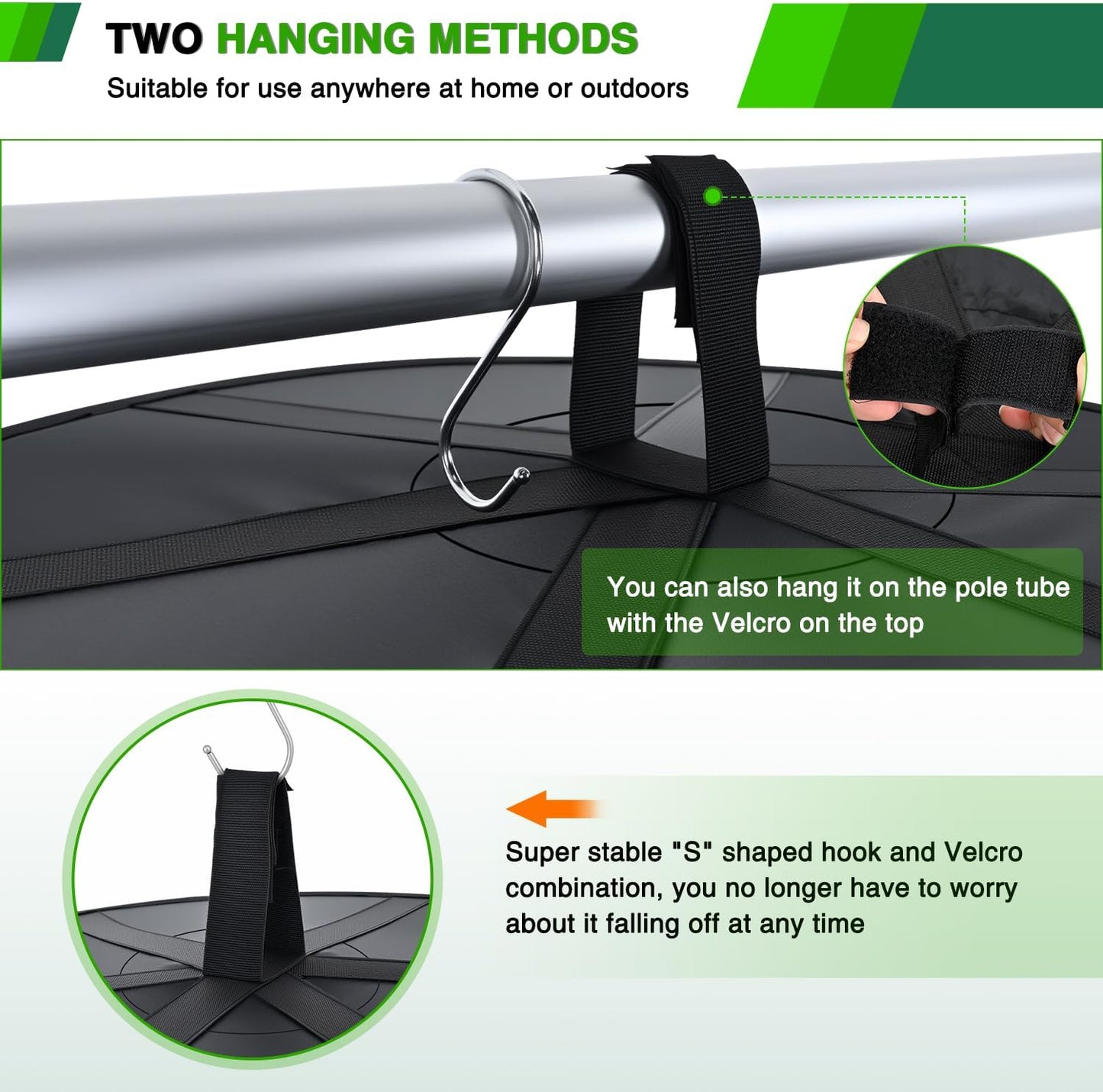 Yesker 8 Layer Herb Drying Rack Hanging Mesh Net Foldable Plant Drying Racks 24" w Green Zipper Pruning Shears Hook Dryer Hanging Rack for Herbs Seed Bud Fruit Clothes Grow Tent Closets Garden Outdoor