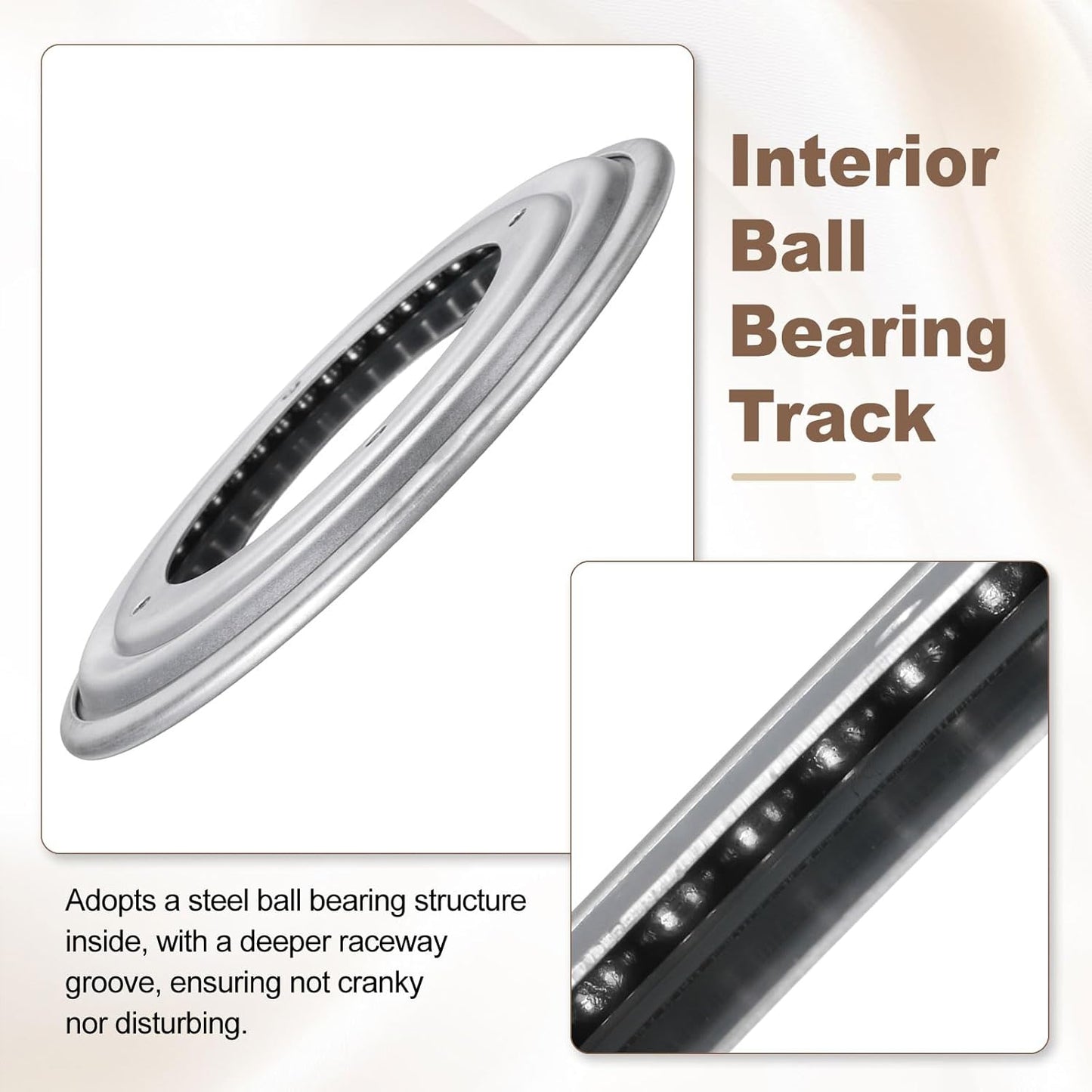 uxcell 3Pcs 5.5 Inch Rotating Bearing Plate, Swivel Plate Stand Lazy Susan Hardware Round Turntable Base Tray for Table Serving Tray Revolving Shelve, Silver