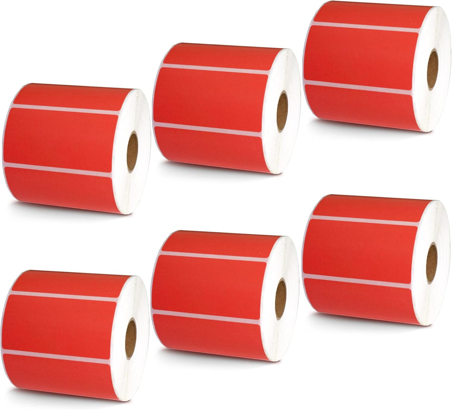 BETCKEY - 3" x 1.5" Barcode Shipping & Address Labels Compatible with Zebra & Rollo Label Printer,Premium Adhesive & Perforated[Red, 6 Rolls, 5700 Labels]