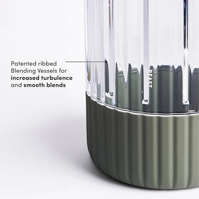 Beast Mega 1200 Plus | Premium Countertop Blender | Smoothies, Shakes, Sauces, Dips, Soups | Blends Ice and Frozen Fruit | XL Vessel | With Extra Vessels, Straw System | 1200W | (Sage, 120V)