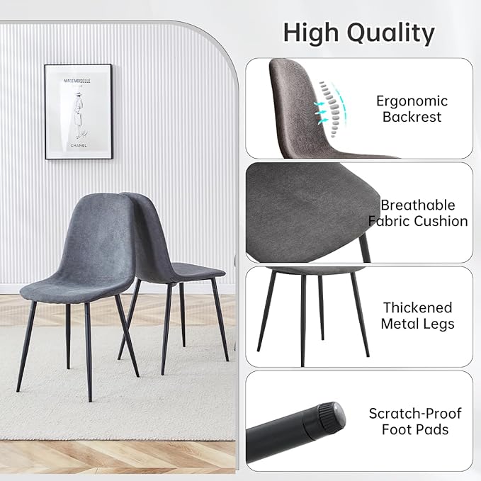 32" Round Dining Table Set for 4, Breakfast Table Set for 4, Round Kitchen Table and Chairs Set for Apartment,Break Room, Bistro,Living Hall, Small Space