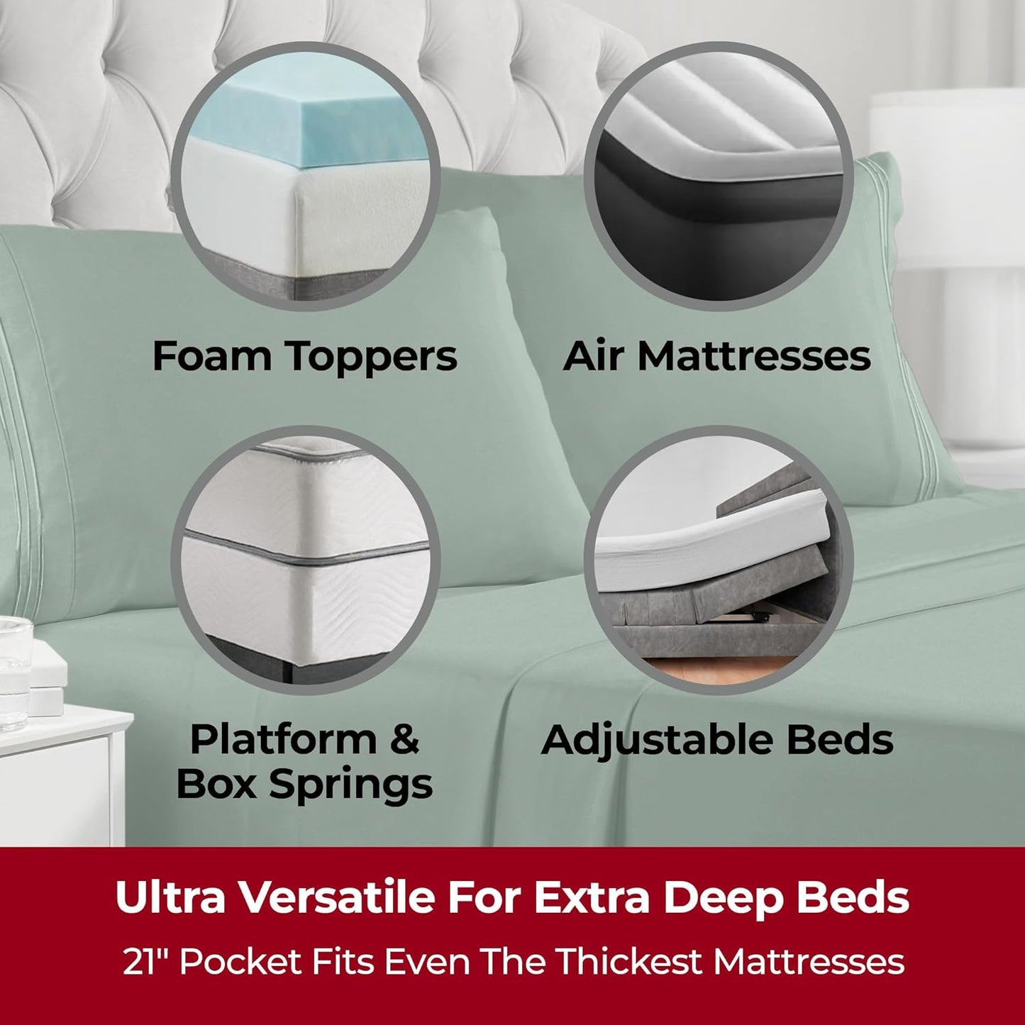 Mellanni Extra Deep King Sheets - 4 PC Iconic Collection Bedding - Hotel Luxury, Ultra Soft, Cooling Bed Sheets - Wrinkle, Fade, Stain Resistant (King, Emerald Green)