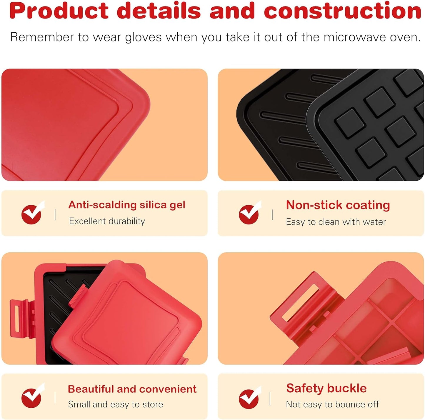 Microwave Grilled Cheese & Breakfast Maker - Fast Cook Waffle, Panini & Sandwich Press (<5 Min), Microwave Cookware, Dishwasher Safe,Easy Clean,2-in-1 Set(4 PCS)