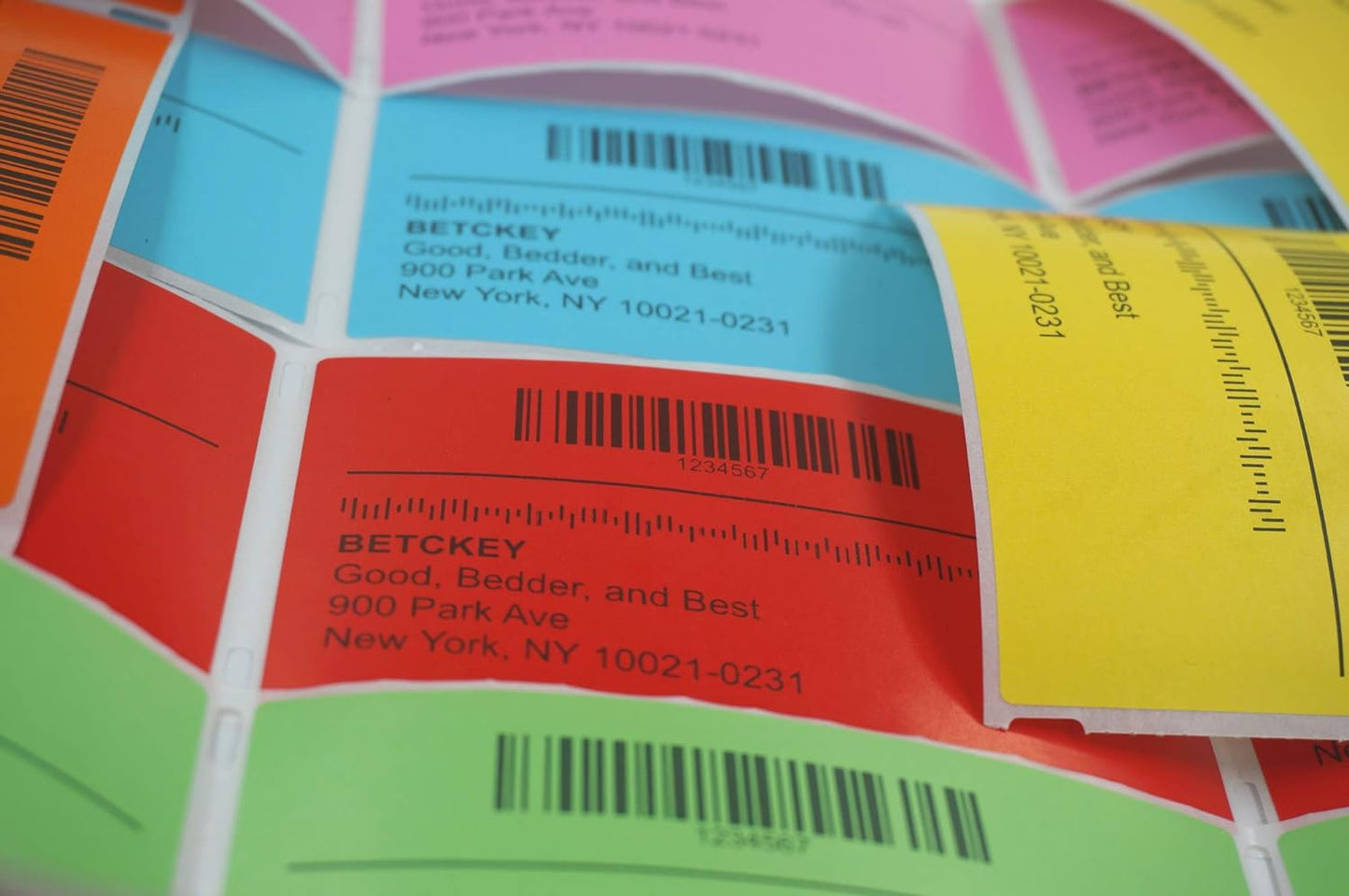 BETCKEY - 3" x 1.5" Barcode Shipping & Address Labels Compatible with Zebra & Rollo Label Printer,Premium Adhesive & Perforated[Green, 6 Rolls, 5700 Labels]