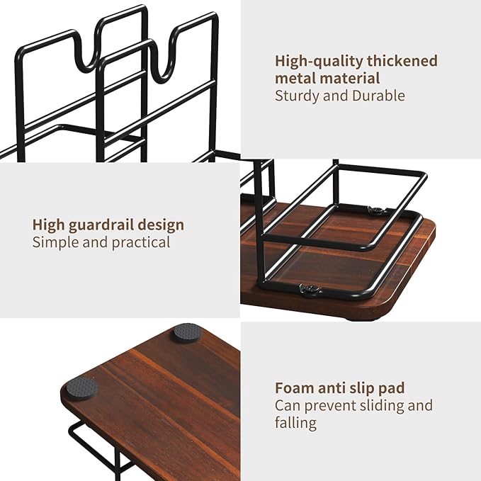 Napkin Holder for Table, 2 IN 1 Napkin Holders That Can Hold Salt Jar and Pepper Jar, Napkin Dispenser, Modern Dining Table Decor, Metal Racks and Wooden Bases, Walnut