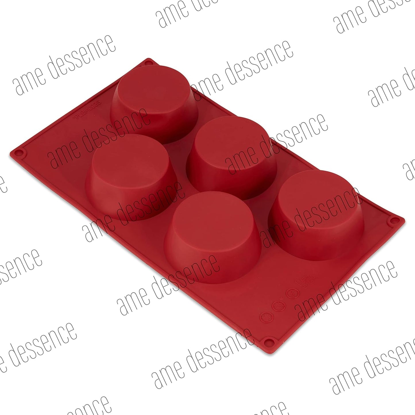 AME D'ESSENCE Muffin Shaped Silicone Baking Mold - Non-Stick, Flexible, 5-Cup Capacity (4.57 oz), Reusable and Food-Grade - Perfect for Muffins, Cupcakes, Brownies, and More!