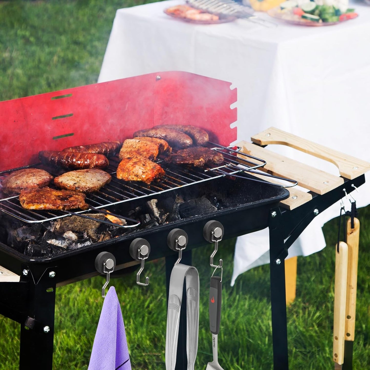 Rubber Coated Magnetic Hooks for Cruise Ship Cabin,Kitchen,Garage,Classroom and Office Waterproof Heavy Duty Metal Hangers with Increased Friction and Anti-Scratch Protection(6, Sliver)