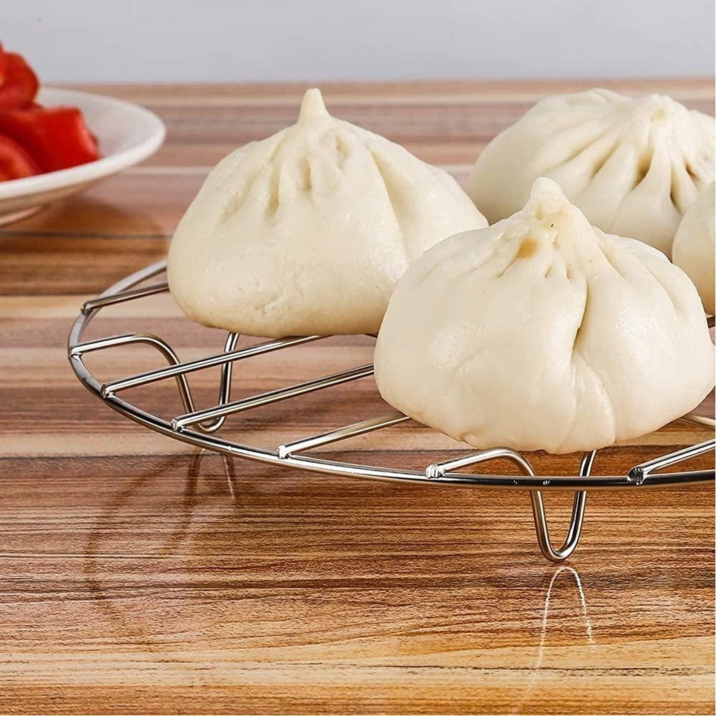 9.8" Round Cooking Rack Versatile Stainless Steel Grid Grill Steamer Rack, Fits Air Fryer Pot Pressure Cooker Canning