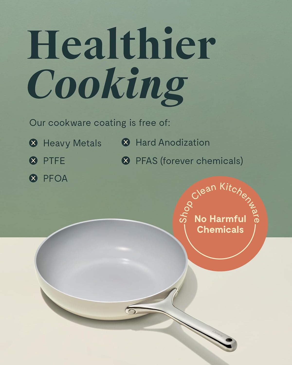 Caraway Ceramic Nonstick Fry Pan Set with Glass Lids – Includes Two 10.5” Fry Pans, One 8” Fry Pan, & Three Lids - Non Toxic, PTFE & PFOA Free - Oven Safe & Compatible with All Stovetops - White