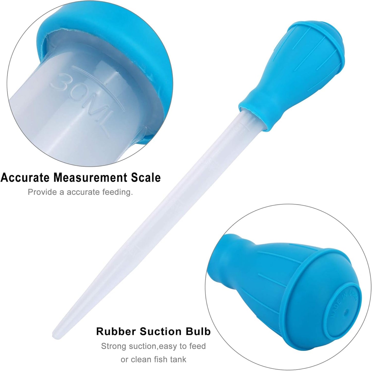 Coral Feeder SPS HPS Feeder with Extension Tube, Aquarium Long Syringe Dropper Pipette Turkey Baster for Marine Fish Feeding（Blue/Extendable