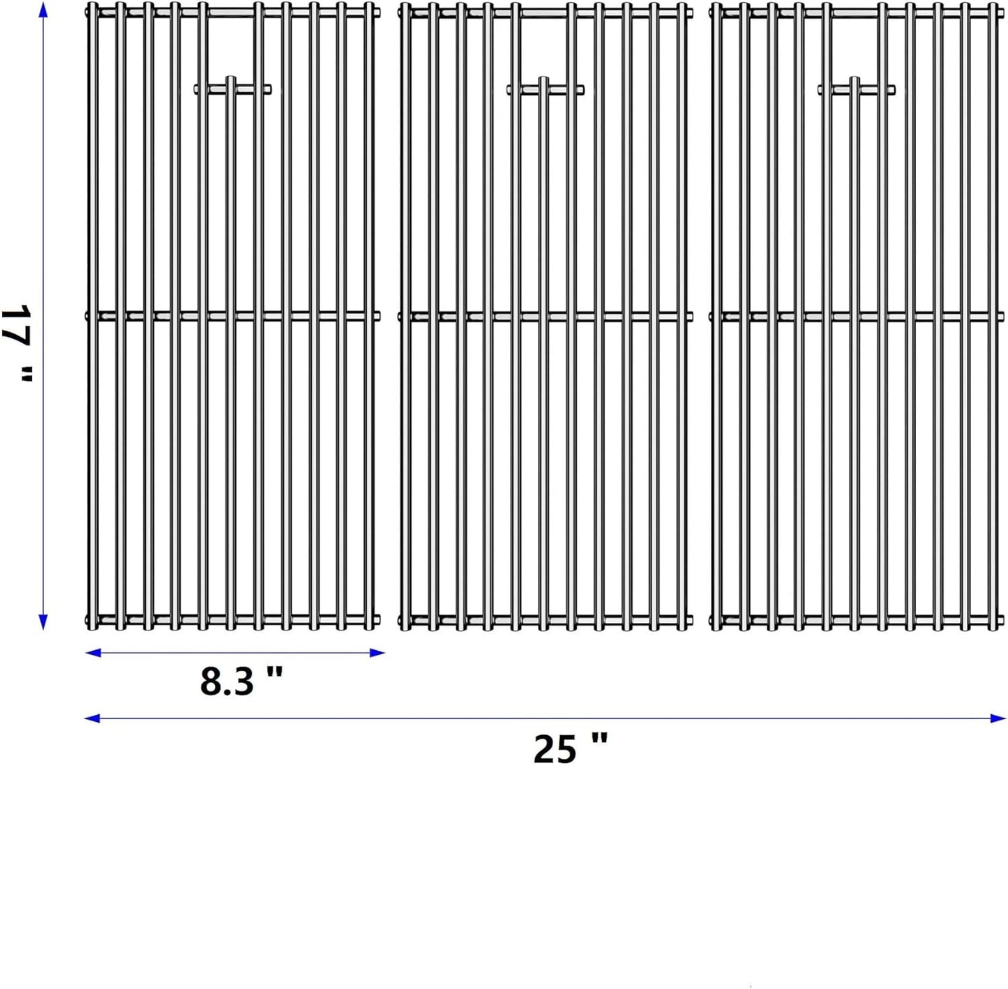 17/17.5/19.5 Inch Stainless Steel Grill Grates Replacement for Charbroil 463344116 463343015 Gas2coal 463340516 463370516
