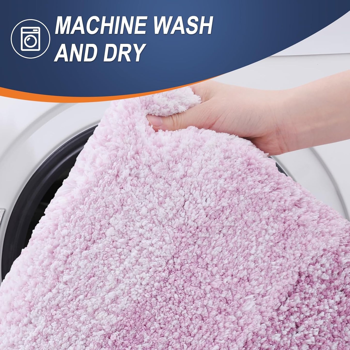 OLANLY Bathroom Runner Rugs 44x24, Extra Soft Absorbent Microfiber Bath Rugs, Rubber Backing, Quick Dry, Washable Bath Mats for Bathroom Floor, Tub and Shower, Home Decor Accessories, Pinkish-Purple