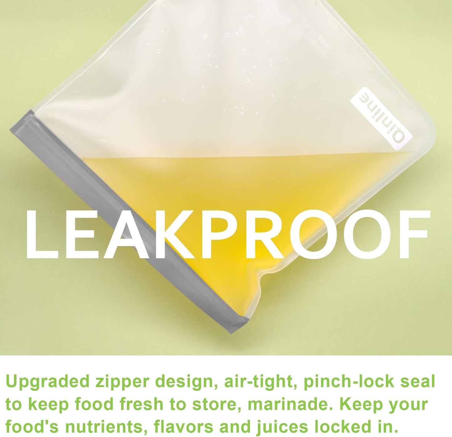 Reusable Food Storage Bags - 24 Pack Freezer Bag, Reusable Bags Silicone, Extra Thick Leakproof Lunch Bag