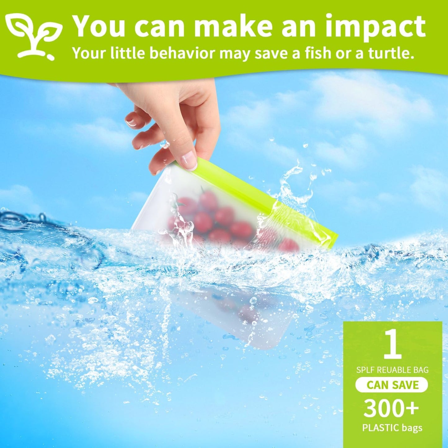 24 Pack Reusable Bags, Dishwasher Safe Silicone Food Storage Bag, 4 Sizes Leakproof Reusable Freezer Bags for Marinate Meats, Cereal, Vegetables, Home.